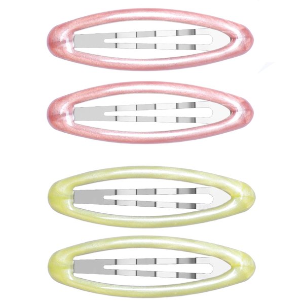 Yzurbu 4pcs Big Hair Clips, Oval Snap Hair Barrettes French Hair Accessories for Thin & Thick Hair