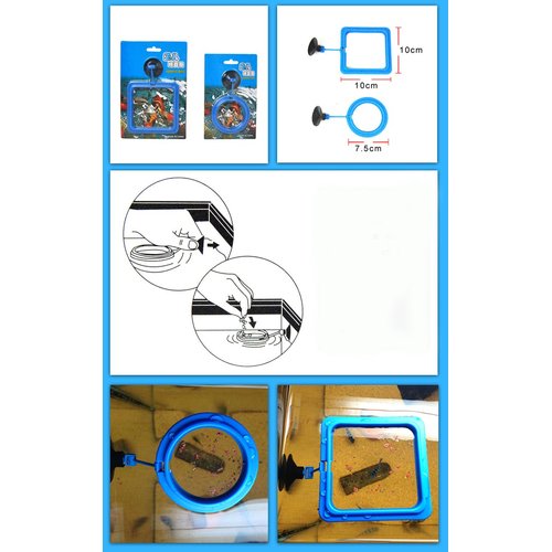 FixtureDisplays® Aquarium Fish Tank Square Ring Feeder Feeding Station Float Floating Food 3" diameter12203 12203