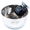 Parker Premium 3 Band Pure Badger Shaving Brush with Stand Included - Packaged in a Gift Box - Generate a Thick & Luxurious Lather with Your Favorite Shave Soap - Black & Chrome Handle