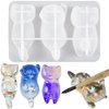 3D Cute Cat Silicone Molds for Resin Crafts Cartoon Cats Epoxy Resin Molds Lovely Kitten Plaster Silicone Mold Prone Posture Cat Resin Mold for Keychain Bag Pendant Pen Holder Mould Epoxy Resin Kit