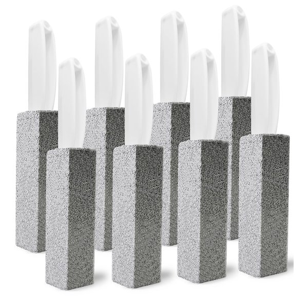 Comfun Pumice Stone for Toilet Bowl Cleaning-Removes Hard Water Stains, Limescale, Calcium Buildup, Iron and Rust from Toilet Bowl, Tiles, Pool, Sink, Bathtub, Grill, 8 Pack