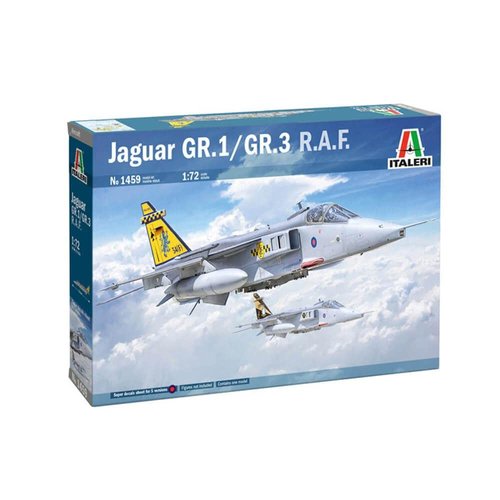 Italeri 1459 Jaguar GR.1 / GR.3 RAF, 1:72 Scale, Plastic Model Kit, Plastic Model to Assemble, Model Making, Planes, Grey