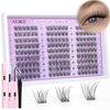ALICE Wispy Lash Clusters Kit, Natural Lash Extension Kit Cluster Eyelash Extension Kit, 162pcs C Curl 10-14mm Eyelash Clusters with Lash Glue Bond and Seal Tweezers