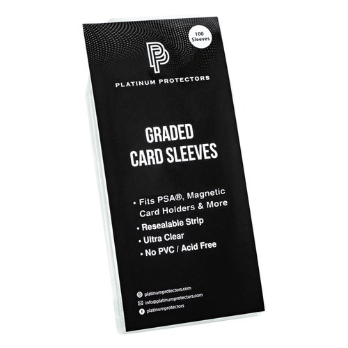 Platinum Protectors Resealable Graded Card Sleeves for PSA, CGC and TAG Slabs (100 Pack)