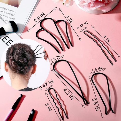8 Piece U Shape Hair Combs Hair Fork for Women Accessories, Hair Side Combs for Updo Bun, French Style Hair Sticks Forks for Vintage Hairstyle French Twist Hair Tool