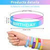 CHRORINE Happy Birthday Rubber Bracelets 12 Styles Silicone Wristbands for Classroom Birthday Party Favors 36 Pieces