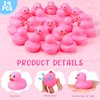 Hungdao 24 Pcs 2 Inch Mini Rubber Ducks for Kids Children Party Favors Bulk Bath Ducks Summer Pool Floating Toys Rubber Ducks Birthday Gifts for Boys Girls Baby Shower Supplies(Pink)