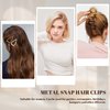 Cptots 12 PCS Metal Snap Hair Clips Heart Shape Hair Barrettes for Women Non Slip Hair Clips For Thick and Thin Fine Hair,Black Brown Beige,1.9 x 1.1 Inches.