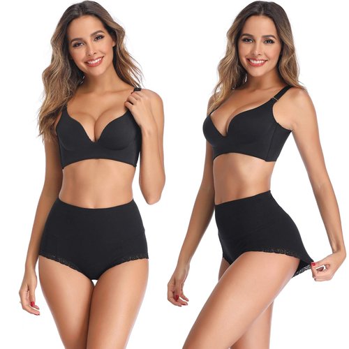 OPIBOO Tummy Control Cotton Underwear Women Stretch Comfortable High Waisted Postpartum Panties Ladies Soft Breathable Full Coverage Briefs Packs