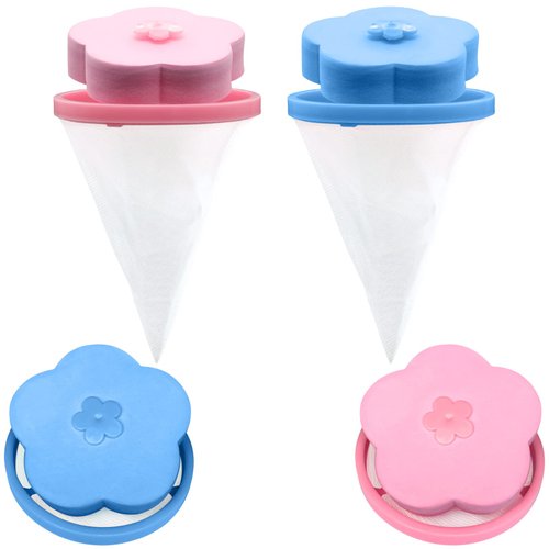 NEIJIANG Pet Hair Catcher for Laundry, Lint Catcher for Laundry,Washing Machine Hair Catcher for Dogs and Cats,Reusable Household Hair Filter Washer Lint Trap Net Pouch 4 Pieces