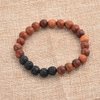 Mystiqs Lava Rock and Dark Wood Beaded Bracelet Essential Oil Diffuser for Men,Women Aromatherapy Ideal for Anti-Stress or Anti-Anxiety