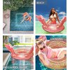 CoTa Global Inflatable Angel Wings Pool Float Ring, Confetti Transparent Lounger for Summer Pool Party Fun Beach Lake - UV Resistant Vinyl Water Tube Toy - Glitter Rose Gold