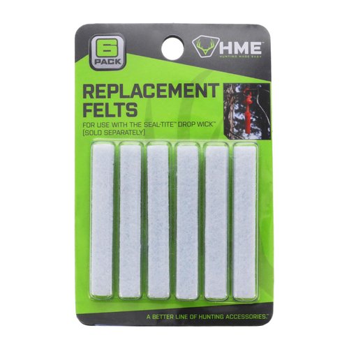 HME Drop Wick Replacement Felts (Pack of 6) Effective Durable Quick-Replacement Absorbent Refills for Hunting Scent Dispenser