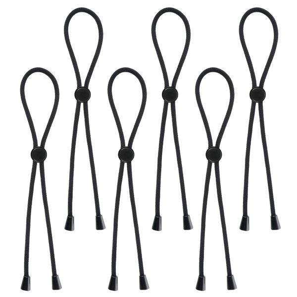 Afro Puff Ponytail Ties Gjinxi Adjustbale Hair Tie Long Cushioned Headband Natural Curly Headband for Women with High Puff and Updos Thick,Braided,Kinky,Curly Hair(Black,6 Pcs)