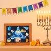 HOWAF 24 Pieces Hanukkah Stickers Make Your Own Hanukkah Crafts Stickers Decorations, Hanukkah Menorah Craft Kit DIY Menorah Scene with Stickers for Hanukkah Home Classroom Activities Party Supplies