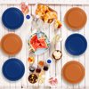 Wiooffen 48 Pcs Orange Blue Party Plates Birthday Party Disposable Paper Dessert Plates Supplies Decorations Dart War Theme Plates Tableware for Birthday Baby Shower