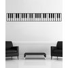 Piano Keys Wall Decal Sticker. Musical Instrument Decor. - Black, 10" x 72". Easy to Apply & Removable.