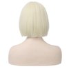 WTHCOS Platinum Blonde Bob Wigs for Women Short Straight Blonde Hair Wig Light Blonde Bob Wigs Side Part Cosplay Wig Heat Resistant Natural Looking Synthetic Wigs (Platinum Blonde)