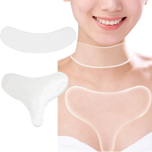 LXIANGN Anti Wrinkle Chest & Neck Silicone Pad, Reusable and Washable Wrinkle Patches For Overnight Wrinkle Remover Treatment while Sleeping,Smooth Your Skin Set of 2