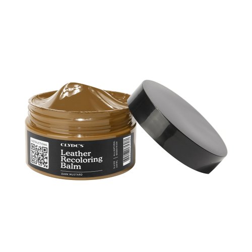 Clyde's™ Leather Recoloring Balm | Non Toxic Leather Color Restorer for Furniture, Car Seat, Tack | 21 Colors of Restoration Leather Dye (100ML, Dark Mustard)