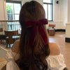 SUABNG 7 Pieces Bow Hair Clips for Women Velvet Hair Bows Ribbon Accessories Hair Barrettes with Bow Bowknot Tassel Claw Hair Clip for Women Girls