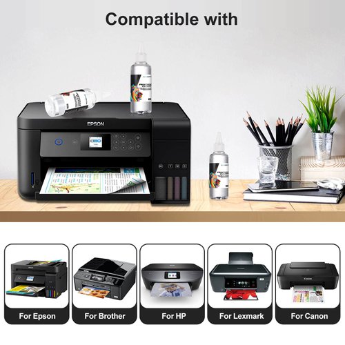 OFFICENTER Compatible Printhead Cleaning Kit for Epson, Printer Cleaning Kit for HP, Print Head Cleaning kit for EPSON, Print Head Cleaning Kit for Canon, Inkjet Printer Nozzle Cleaning Kit 100ml