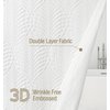 Gibelle White Shower Curtain for Bathroom, 3D Embossed Textured Fabric Curtain, Modern Farmhouse Chic Soft Cloth Set with Hooks, 72x72