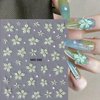 Tyuimhx 5 Sheets Flowers Nail Art Stickers Decals 5D Embossed Self-Adhesive Lily Flowers Nail Stickers Blue Pink White Green Purple Floral Nail Decals Supplies for Women Girls DIY Nail Tip Decorations