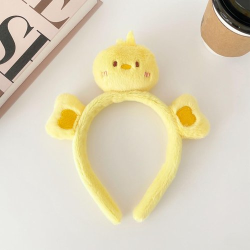 Cute Cartoon Plush Doll Hairband Women Men Yellow Chicken Duck Headband Funny Heart Patterned Animal Ears Hair Band