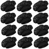 12 Pieces Silk Bonnet for Women Curly Hair Satin Bonnet Hair Wrap for Sleeping Cap with Tie Band (Black)