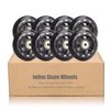 TOBWOLF 8 Pack 76mm 84A Inline Skate Wheels with ABEC-7 Bearings, Roller Skate Replacement Wheels for Girls & Boys Roller Blade Skating - Black