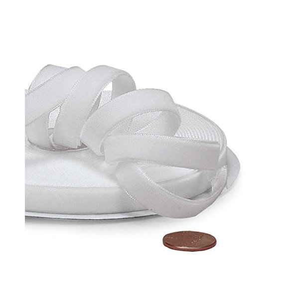 White Velvet Ribbon, 3/8" X 25Yd