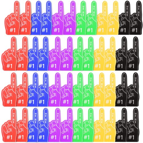 Neo LOONS Mini Foam Fingers,Foam Finger for Sports Themed Birthday Party Supplies,Foam Fingers Bulk Mini Party Favors,Basketball Baseball Football Soccer Team Cheerleader Foam Finger #1 Gifts (48)