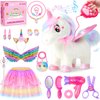 SOLIEHOO Unicorn Toys for Girls Unicorn Gifts, Walking Talking Singing Interactive Toy, Remote Control Plush Unicorn Pet Care Toy, Unicorn Dress up Clothes for Toddler Girls Kids 3 4 5 6 Years