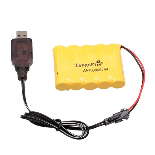 6V Battery 700mAh AA Rechargeable Ni-Cd SM 2P Plug Spare Batteries Packs RC Car Road Vehicle Fast Race Off-Road Vehicle Rock Crawler