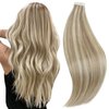 RUNATURE Tape in Hair Extensions Human Hair 14 Inch Invisible Tape in Extensions Real Human Hair Ash Brown with Platinum Blonde Human Hair Tape in Extensions Thick Glue in Hair Extensions 50g 20pcs