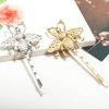 1 Pcs Cute Bee Metal Hairpin Matte Bee Bobby Pin Side Hair Clips Honeybee Bobby Pins Hair Accessories for Party Wedding Silver/Gold(Gold)