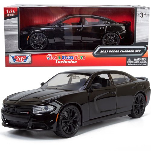 All Star Toys 2023 Dodge Charger SXT 1/24 Diecast Model Motormax Exclusive 79387 (Black)