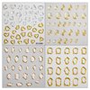 5D Gold Embossed Nail Art Stickers Crystal Soft Glue Irregular Geometric Frames Nail Stickers Sliver Hollow Designs Nail Decals Supplies Self Adhesive Stickers DIY Acrylic Nail Accessories