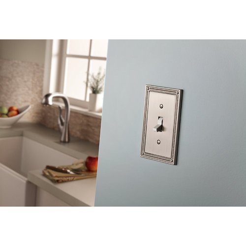 Franklin Brass W35069-SN-C Classic Beaded Quad Decorator Wall Plate/Switch Plate/Cover, Satin Nickel