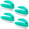 Handle Grip Nail Brush for Cleaning Fingernails Hands & Under Nails, Stiff Bristle Mechanic Scrub Brush Cleaner for Men Women, Pedicure Scrubbing Tool Kit - 4 Green
