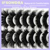 IFSOWDRA Mink Lashes Fluffy Wispy Cat Eye Dramatic 3D Lashes Mink 25mm Long False Eyelashes Pack 20mm Volume D Curl Strip Lashes That Look Like Extensions