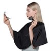 PERFEHAIR Short Makeup Comb Out Cape, Make Up Salon Artist Hair Styling Cutting Barber Cape Apron Bib for Clients-Black