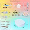 Hair Accessories Set, Hair Accessories Gifts Designed for Girls, 53 pcs of Unique Cute Hair Clips and Hair Ties, Hair Accessories Box with Makeup Mirror and Stickers