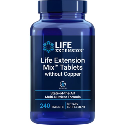 Life Extension Mix Without Copper High Potency Multivitamin Multimineral Daily Antioxidant-Rich Fruit & Vegetable Blend with Bioavailable Quercetin & Vitamin D3 - Non-GMO, Gluten-Free - 240 Tablets