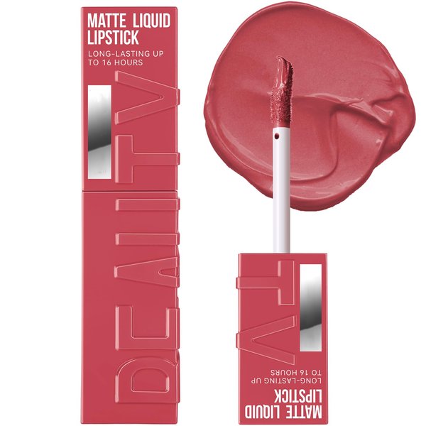 Rosarden Matte Pink Lipstick, Smooth Creamy Lipstick for Women, Pink Lip Gloss, Long Lasting Lip Stick, Waterproof Pink Liquid Lipstick, Velvet Moisturizing Lipstick for All Skin Tones, Nude