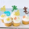 Ercadio 28 Pack Animal Cupcake Toppers Snake Cupcake Picks Frog Chameleon Gecko Cupcake Kids Birthday Cupcake Decorations for Baby Shower Birthday Animal Theme Party Cake Decor Supplies