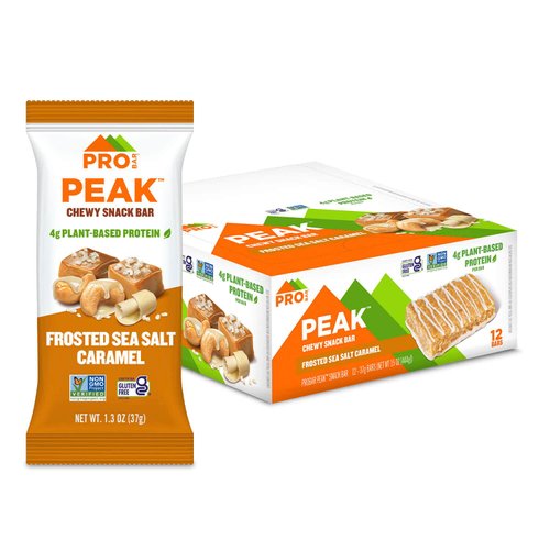 PROBAR - Peak Bar, Frosted Sea Salt Caramel Snack Bars, 4g Protein, Non-GMO, Gluten-Free (Pack of 12)