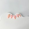 Almond Press on Nails with Bow Charm Designs Cute Pink Fake Nails Medium Almond Shaped Acrylic Nails Gloss False Nails Reusable Glue on Nails for Women Girls
