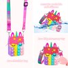 Civan Small Pop Purse,Unicorn Pop Purse for Girl Boy and Women Pop Bag with Unicorn Pop Toy,Shoulder Bag Fidget Toys Pop Fidget Backpack Toy for ADHD Anxiety School Backpack Silicone Bag Pop for Girls